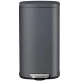 Trash Can, Stainless Steel Kitchen Garbage Can, Step Waste Bin with Hinged Lid