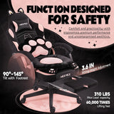 Pink Gaming Chair Cute with Cat Ears Paw Lumbar and Cushion,Ergonomic Computer Chair
