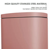 Trash Can, Stainless Steel Kitchen Garbage Can, Step Waste Bin with Hinged Lid