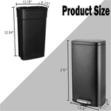8 Gallon / 30L Step Trash Can, Stainless Steel Garbage Bin Removable Inner Bucket for Kitchen Rubbish W/ Silent Lid Soft-Close