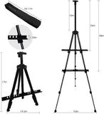 66-Inch Adjustable Metal Easel Stand for Painting, Displaying & Drawing - Lightweight Portable for Tabletop
