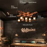 Vintage Wood Ceiling Chandelier Retro Ceiling Lamp Antique Industrial Chandelier