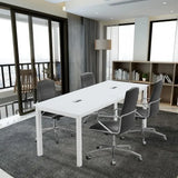 Large 78.7 Industrial Style Meeting Table Set for Conferences and Seminars
