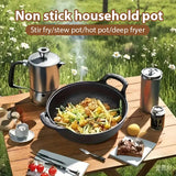 2pcs Cast Iron Pan Versatile Skillet Non-Stick Durable Cookware For Home Restaurant