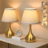 17" Touch Table Lamp for Bedroom Set of 2, 3-Way Dimmable Bedside Lamp for Nightstand