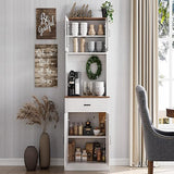 Kitchen Pantry Cabinet, 71 in Tall Kitchen Hutch Storage Cabinet with Microwave Stand