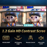 Motorized Projector Screen 120' 4:3 HD Electric Rising with Remote for Home