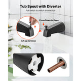 SucceBuy Tub and Shower Faucet Set with Rainfall Shower Head and Spout Single-Handle Tub Trim Kit with Pressure
