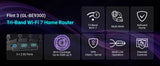 GL.iNet GL-BE9300 Flint 3 Tri-Band WiFi 7 Router High Speed Gaming