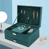 17x24x11cm 3 Tiers Large Capacity Jewelry Box with Safety Lock for Rings