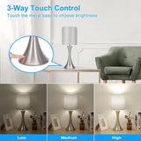 3-Way Touch Control Table Lamp, Dimmable Bedside Desk Lamp with Metal Base