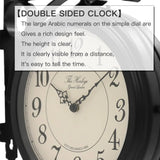 66276B Double Sided Metal Wall Clock with Black Frame. Dial: 10-Inch