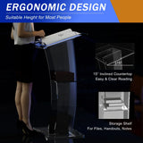Bymaocar Transparent Acrylic Podium Portable Lectern for Church, Wedding