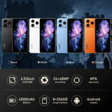 FUFFI M17 Pro Unlocked 4G Smartphone | 6.53" HD, 8+256GB, 4000mAh