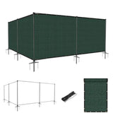5'Hx12'W Outdoor Freestanding Privacy Screen Fence Panels with Iron