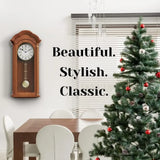 26 inch Large, Wooden Hanging Grandfather Wall Clock with Pendulum