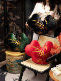 Creative Backside Cushion Emboidery Pillow Bamboo Retro Decorative Pillow Cover For Sofa Chair Bedding Fan Cushion