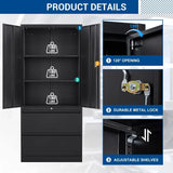 Metal Cabinets with Lockable Drawers and Doors Lateral File Cabinets Steel Filing Lockers Book Case