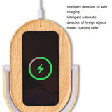 Creative Wood Color Night Light Multifunctional Wireless Charging Night Light