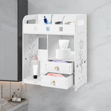 Bathroom Shelf White Wall Cabinet Bathroom Wall Mounted Wall Cabinet with 2 Drawers for
