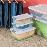 Clear Plastic Under Bed Storage Boxes with Lids, 24-Pack for Closet, Office