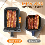 Dual Basket Air Fryer, 9.5 Quart Large Air Fryer with Double Basket, Black