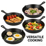 3PCS Pre-Seasoned Cast Iron Skillet Set, Pans for Oven Grill Campfire