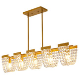 5-Light Luxury Gold Chandeliers for Living Room K9 Crystal Chandelier Fixture