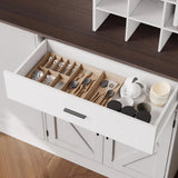 ANCTOR Kitchen Hutch Cabinet with Storage Tall Pantry Storage Cabinet with Glass Doors
