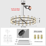 23.6 Inches Luxury Chandeliers Crystal Living Room Bedroom Decorative Light