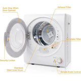 Portable Clothes Dryer, High End Laundry Front Load Tumble Dryer Machine with Stainless Steel Tub MD DC PRINT