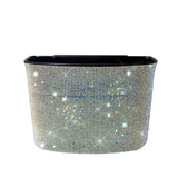 Red Sparkling Rhinestone Hanging Car Trash Bin For Vehicle Interior Storage Organizer