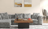 Engineered Wood Low Coffee Table for Living Room Rustic Brown & Black