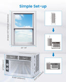 5000 BTU Window Air Conditioner for Bedrooms up to 250 Sq.Ft, 2 Fan Speeds