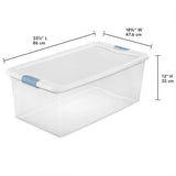 24Pack Latching Box, Under Bed Storage Bins w/ Lids, Clear Plastic for Closet