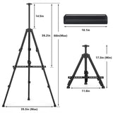 66" Heavy Duty Easel Stand for Painting, Portable Travel Easel Display