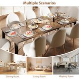 Rectangular Dining Table for 6-8 15mm Thick Metal Frame Wave Edge Dinner Tables