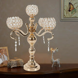 Candle Holders, 5-Arm Creative Iron Candelabra 55cm Gold for Dining Room