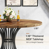 Tribesigns Round Dining Table for 4-6 People, 47-Inch Farmhouse Dinning Room Table