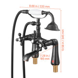 SucceBuy Clawfoot Tub Faucet Deck Mout  Bathtub Faucets with Handheld Shower 360° Rotation Spout & 59-in Long Hose for Bathtubs