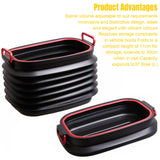 37L Car Trash Can with Handle Foldable Telescopic Bucket Portable Car Trunk Organizer Car Rubbish Bin