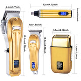 Professional Hair Clippers For Men Nose Hair Trimmer Beard Trimmer 4-piece Set, Cordless Rechargeable