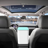 Mini Car Trash Can with Press Lid Leakproof One-Piece Design ABS Plastic