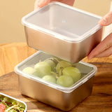 6-Piece Stainless Steel Food Storage Containers Set With Lids - Leakproof