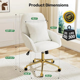 Home Office Desk Chair Comfy with Adjustable Swivel Wheels,