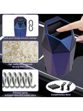 Car Trash Can With Lid Compact Portable Garbage Bin For Car