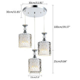 3 Lights E27 Pendant Light, Adjustable Chandelier for Dining Room
