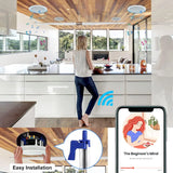 Herdio 5.25” 4PCS Flush Mount Bluetooth Ceiling Speaker System Max Power 600W Great For Humid Indoor