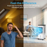 Evaporative Cooler with 4-GAL Detachable Tank, White, 2026 Upgraded