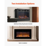 42 inch Electric Fireplace, Wall Mounted Recessed Fire Place with Remote